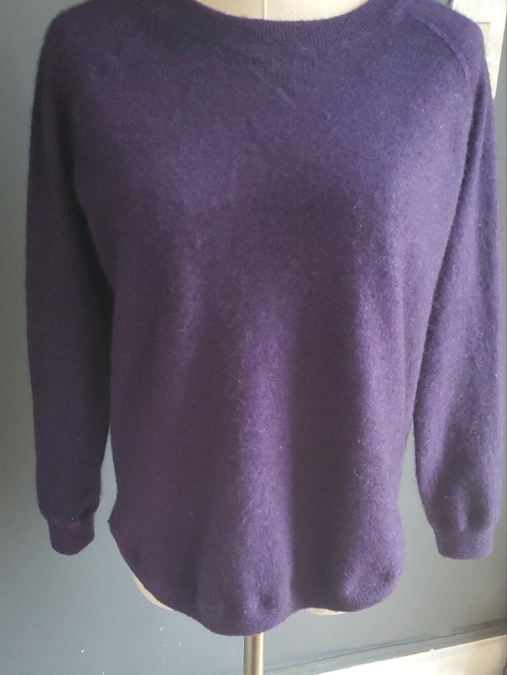 Kinross Purple 100% Cashmere Crewneck Sweater Suze XS - Picture 8 of 15